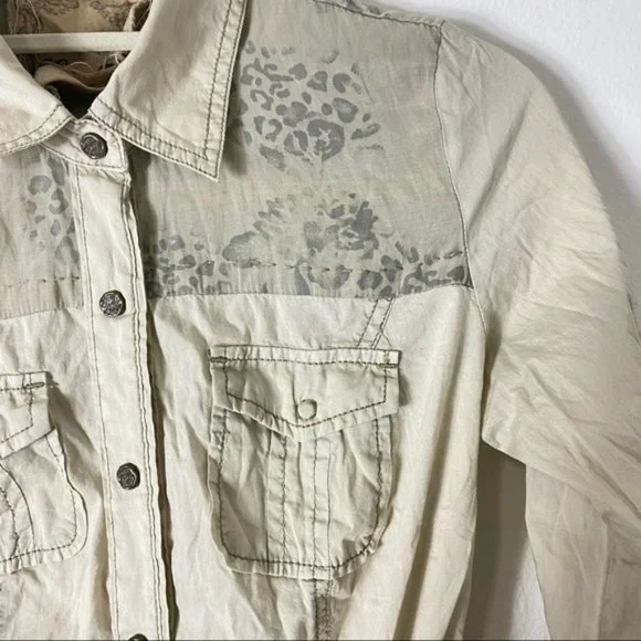 Khaki button down long sleeve dress - Picture 4 of 13